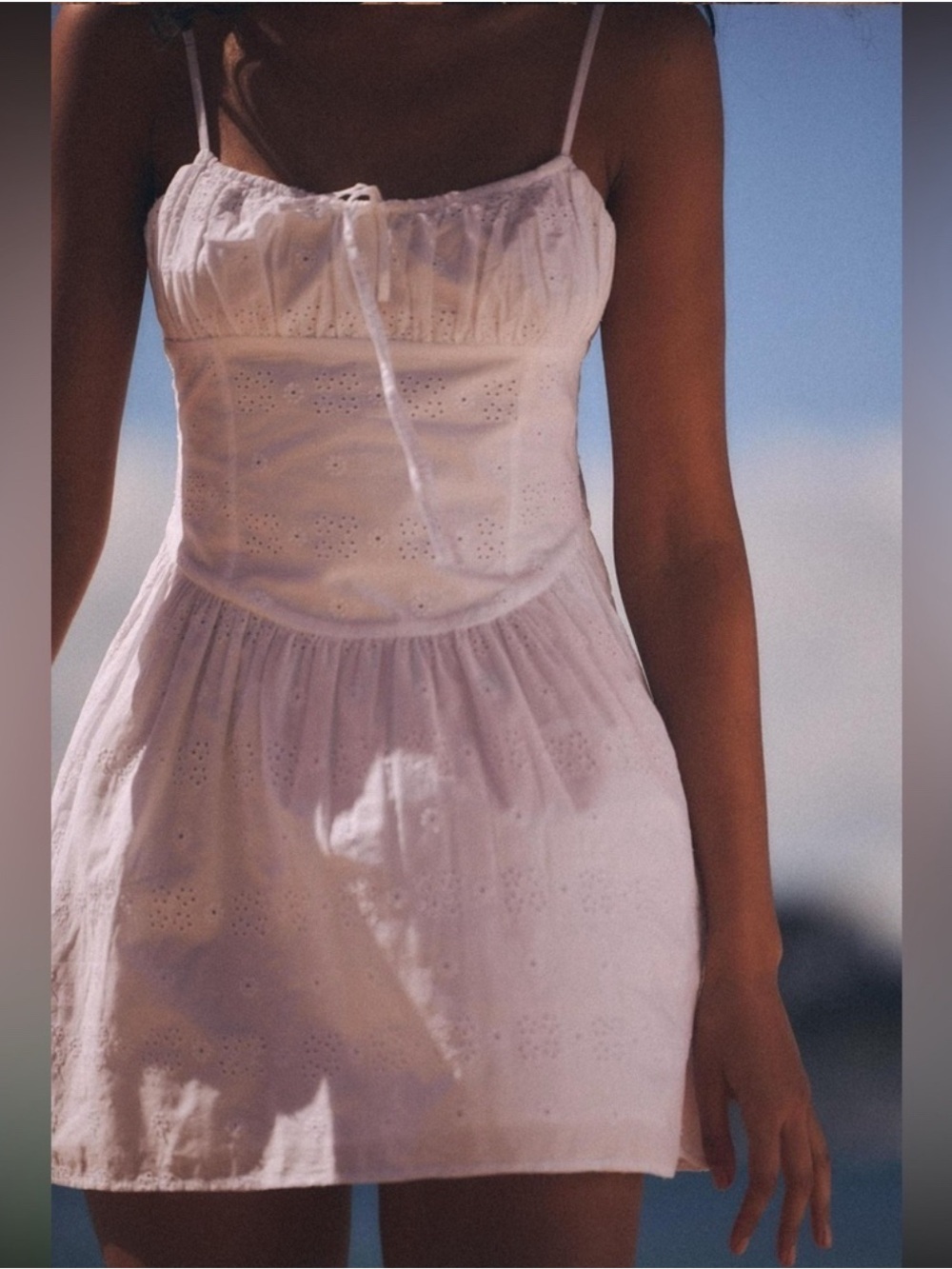 Zara White Eyelet Mini Dress
